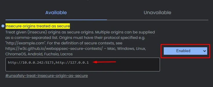 Insecure origins